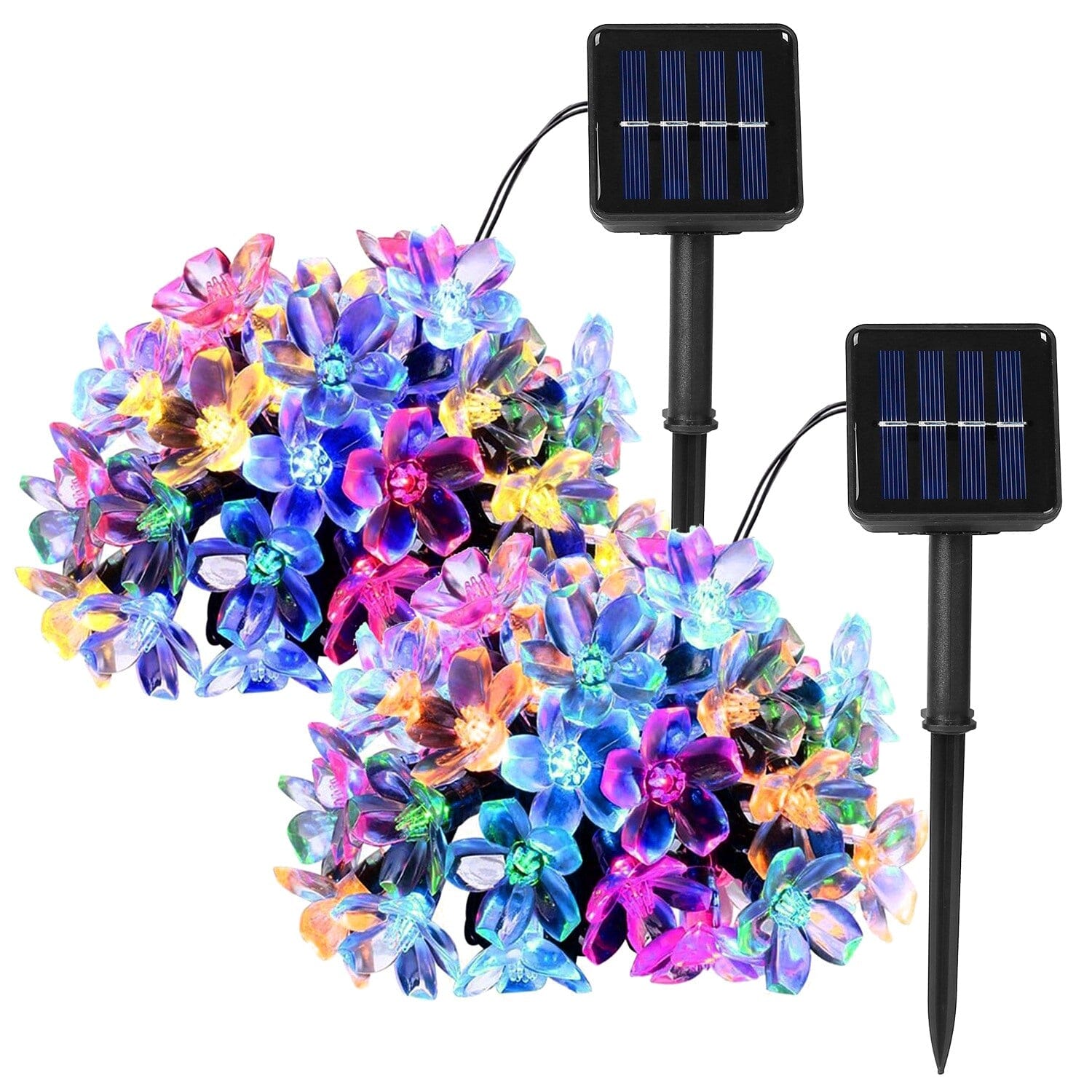 2-Pieces: Solar Power String Lights 50 LED Beads Fairy Sakura Flower Manchester Great Sale Online