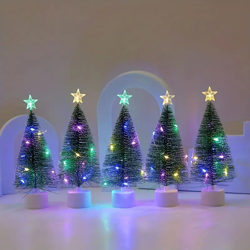 Mini Lighted Colorful Christmas Tree with LED Night Light Acrylic Artificial Sale 100% Authentic