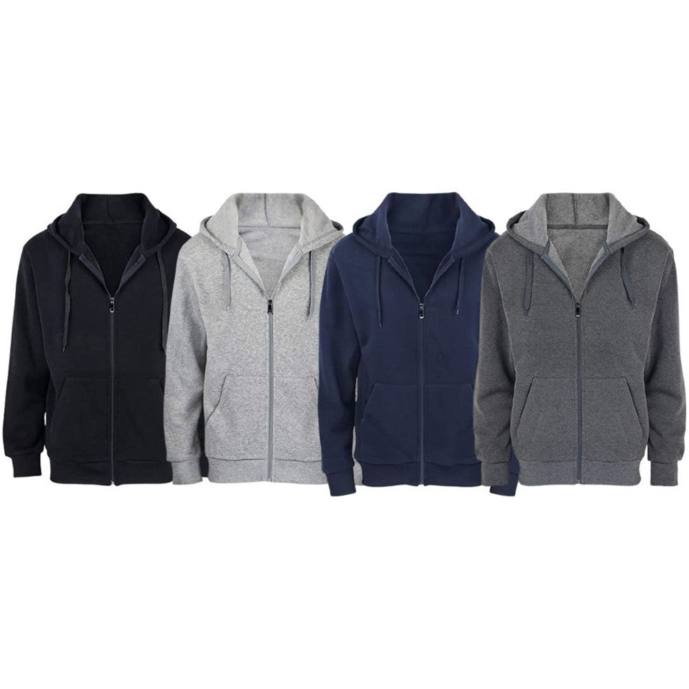 2-Pack: Men's Fleece Full-Zip Hoodies Cheap Discounts