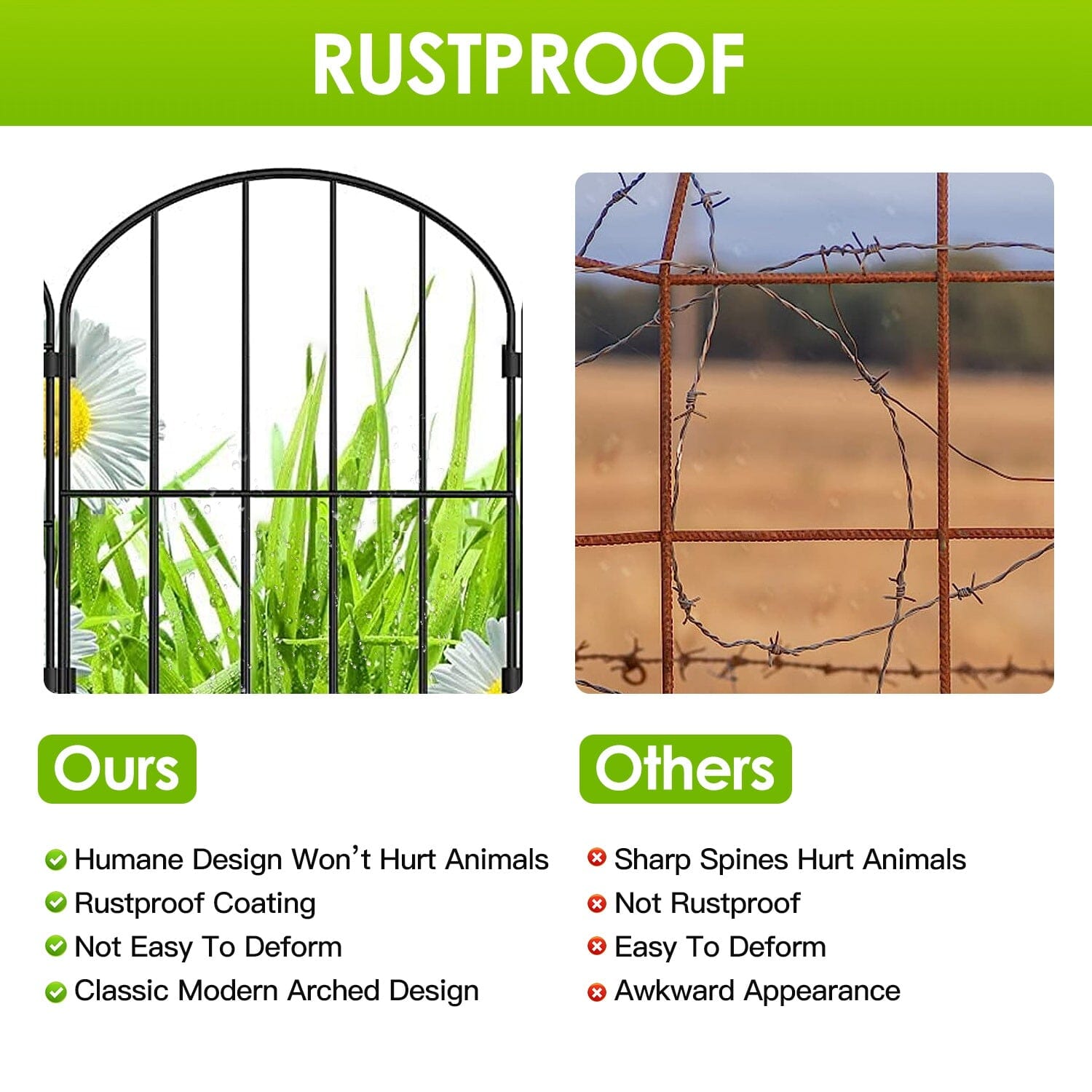 10-Pieces: Decorative Garden Fence Rustproof Iron Wire Arched Fence Many Kinds Of Cheap Pice