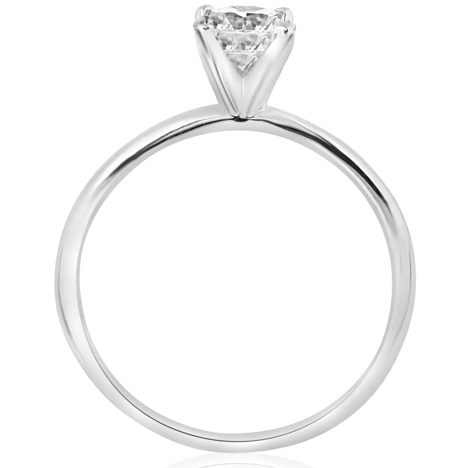 3/4 Ct Round-Cut Natural Diamond Solitaire Engagement Ring 14k White Gold Browse