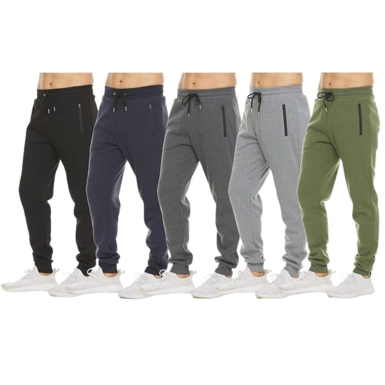 3-Pack: Men's Fleece Active Jogger Pants with Zipper Pockets Outlet Low Pice Fee Shipping