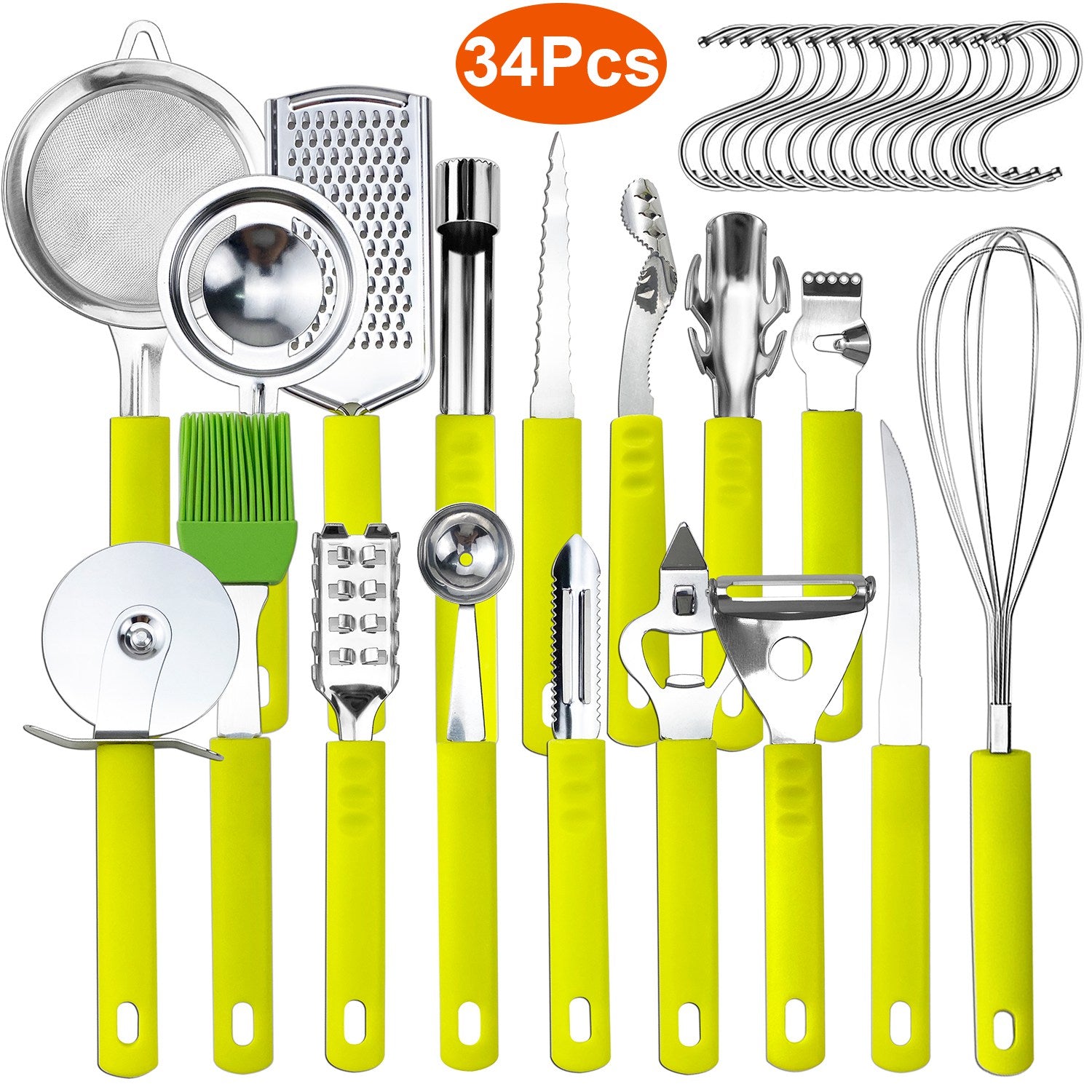 34-Pieces Set: Stainless Steel Kitchen Gadget Tools Set Pay With Visa For Sale