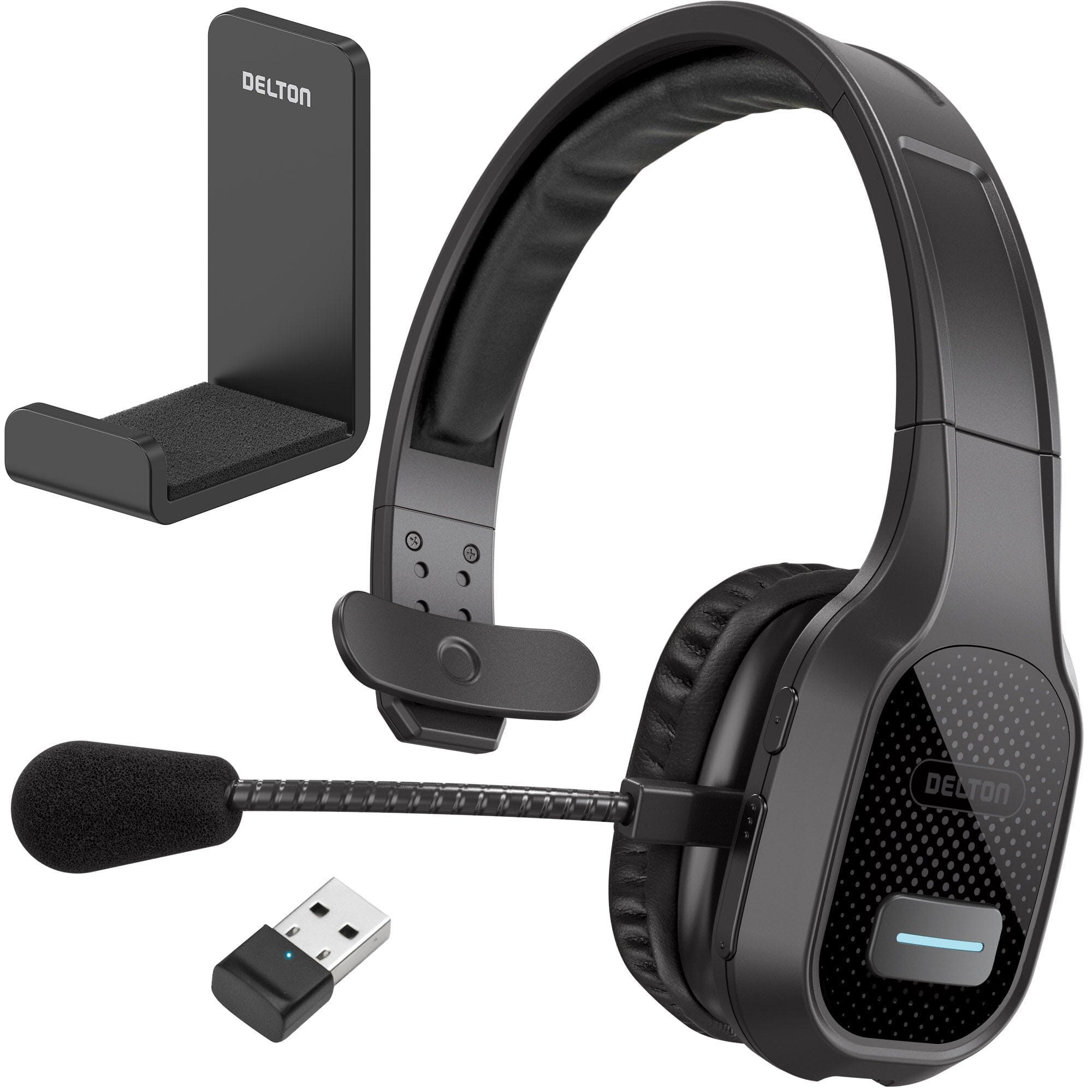 Delton 20X Wireless Computer Headset with USB Dongle and Hook, Trucker Bluetooth Headphone with Noise Canceling Mic Free Shipping Deals