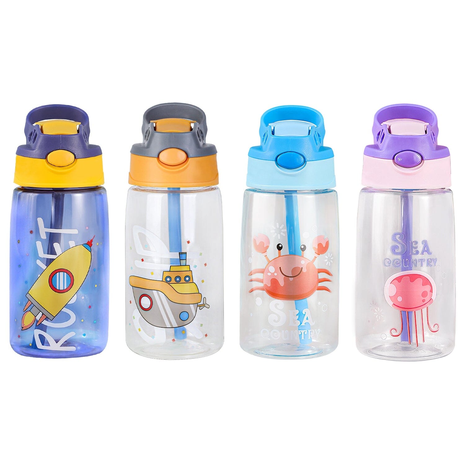 16.2oz Leak-proof Kids Water Bottle with Straw Push Button Genuine For Sale