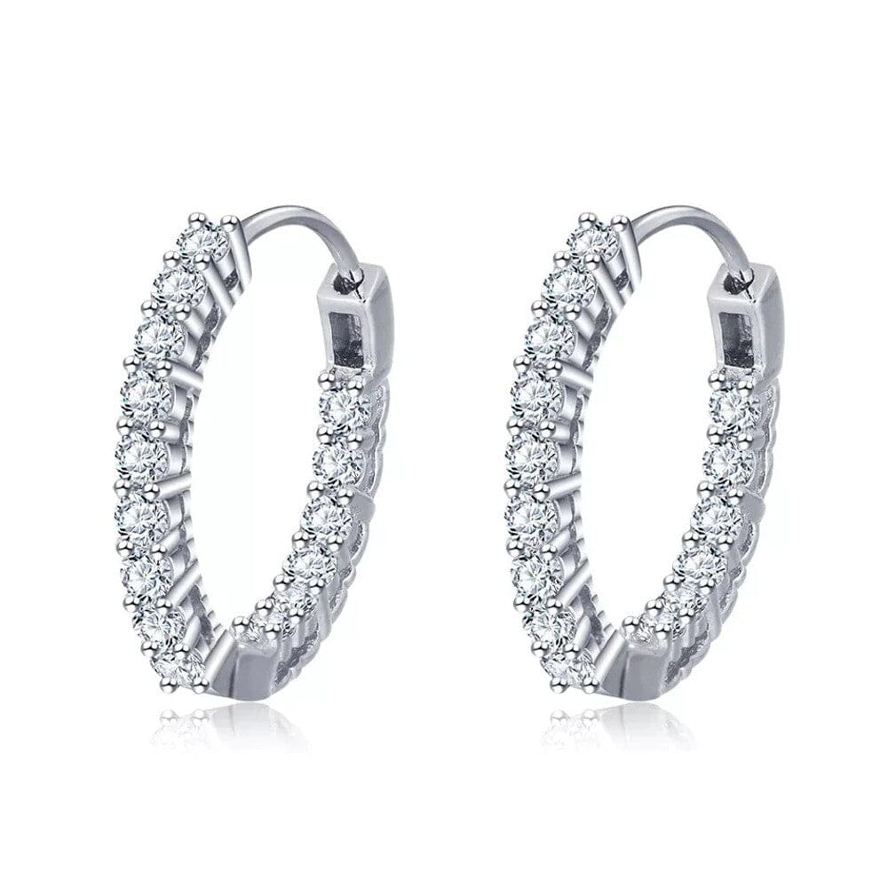 18kt Gold Plated Cubic Zirconia In And Out Hoop Earrings Outlet Choice