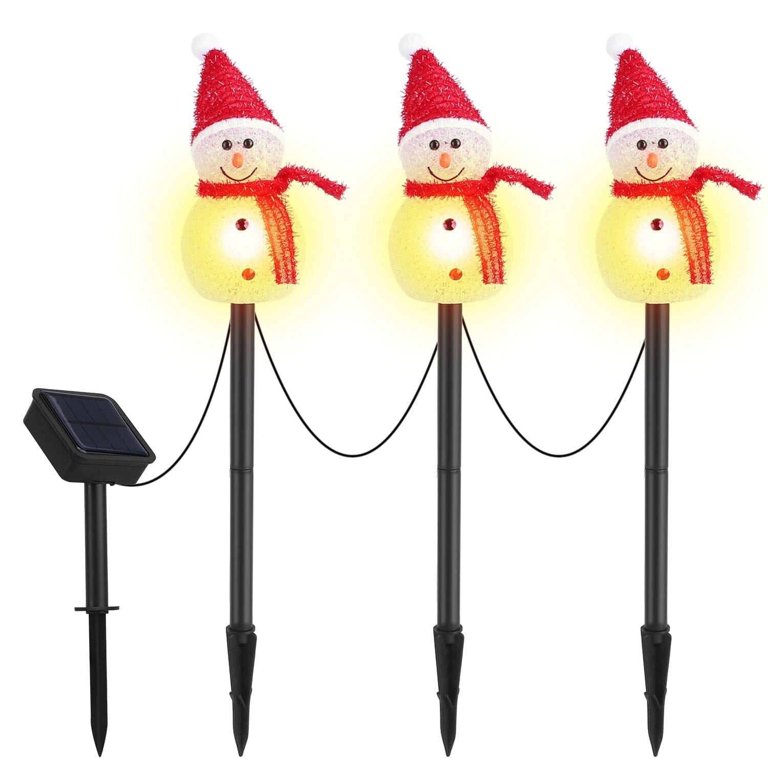 Solar Powered Lamp 3 Snowmen Garden Stake Light Cheap Sale Footlocker Finishline