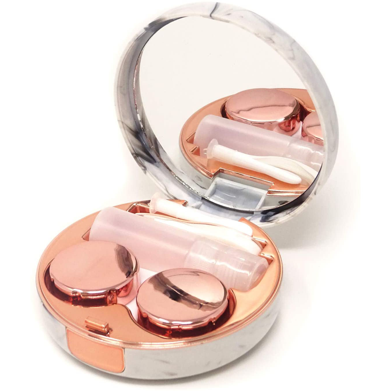 Honbay Fashion Marble Contact Lens Case with Mirror Choice For Sale