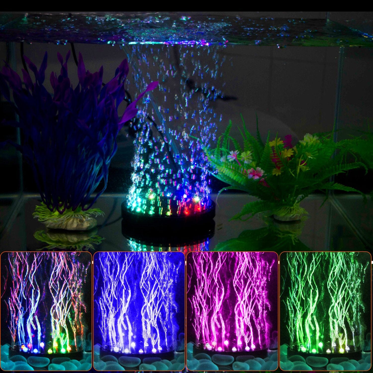 4in Multi-Colored LED Aquarium Air Bubble Lamp Footlocker Pictures