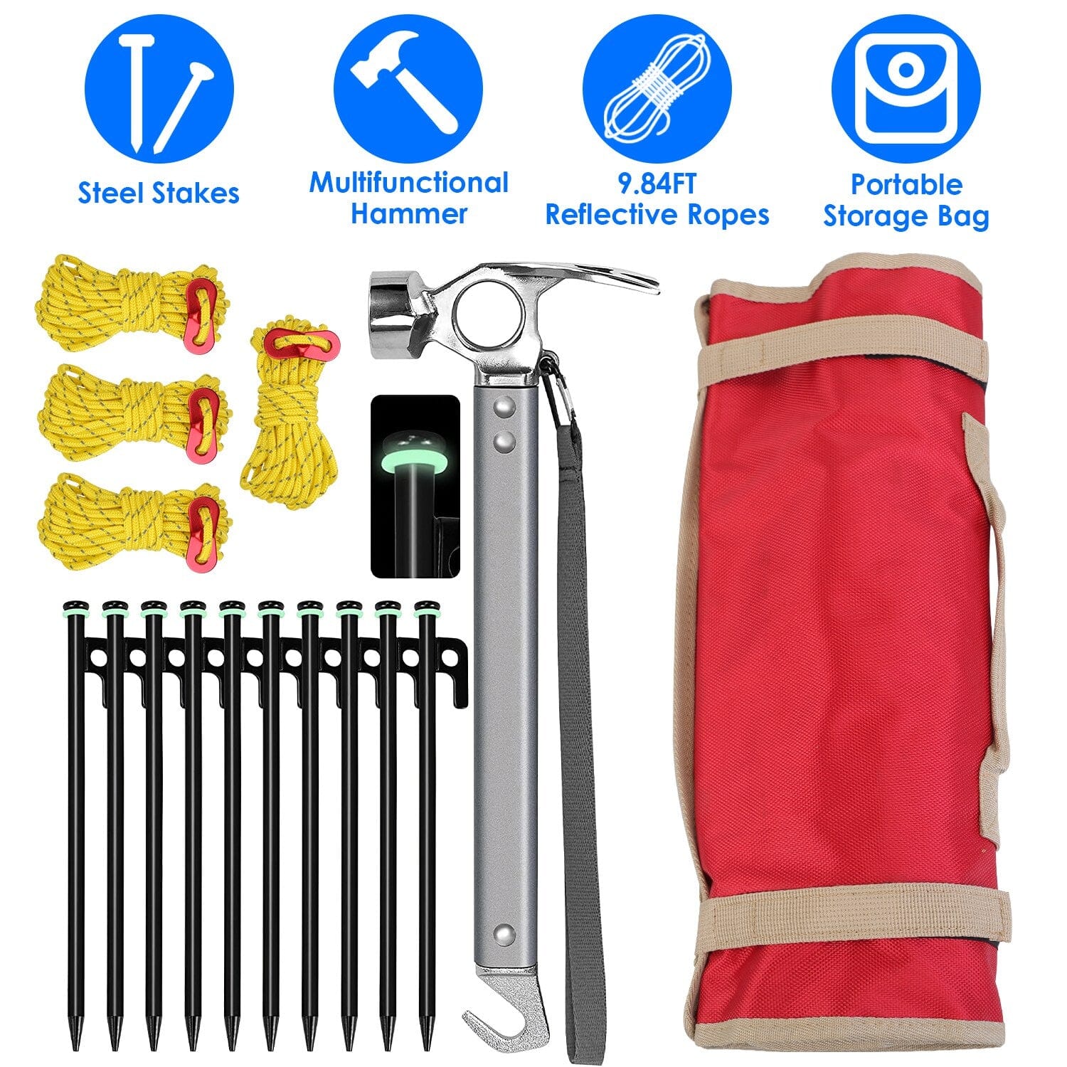 Tent Stakes Camping Hammer Set Shop Offer For Sale