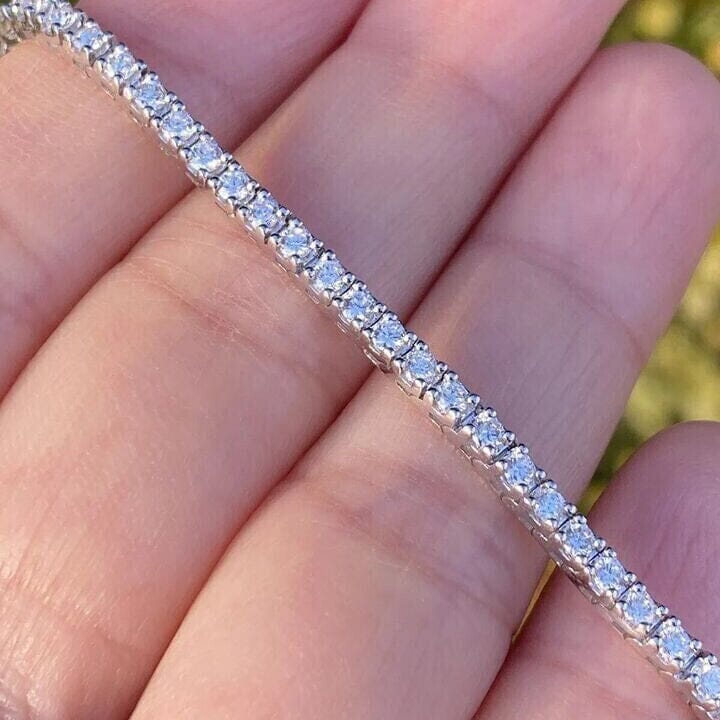 Solid 14K White Gold 2.13CTW 100% Natural Diamond Tennis Bracelet Free Shipping Hot Sale
