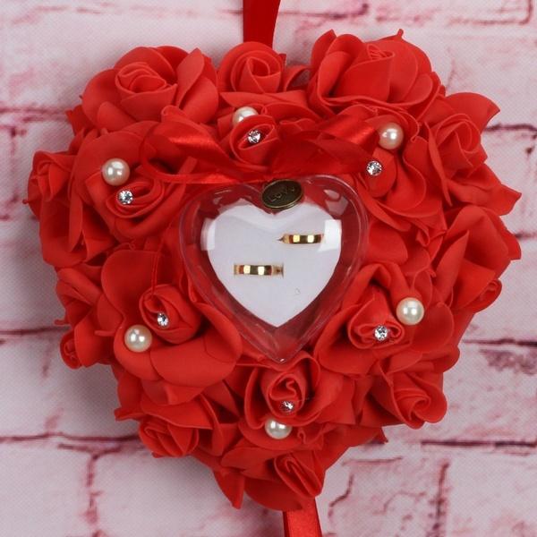 Rose Pillow Heart Cushion Ring Holder Clearance Eastbay