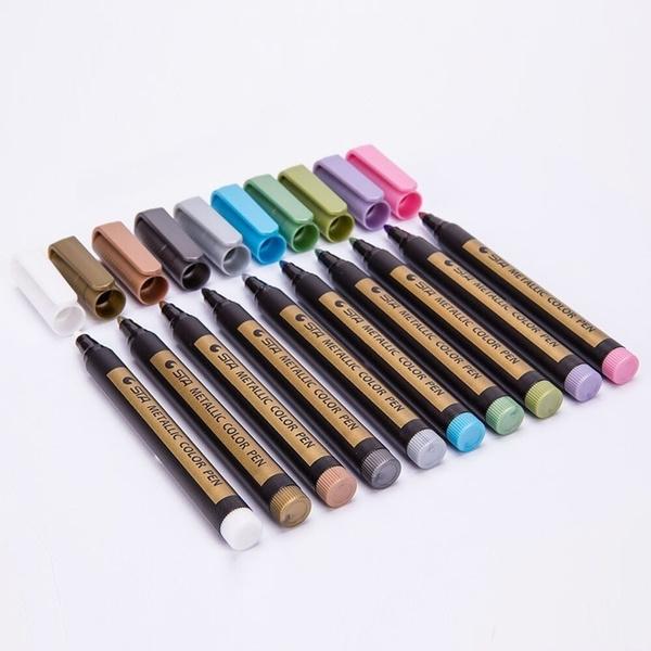 10-Piece: Metallic Paint Marker Pen Permanent Discount Wholesale