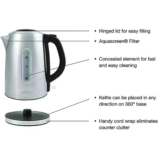 Salton Cordless Electric Stainless Steel Kettle Sale 100% Authentic