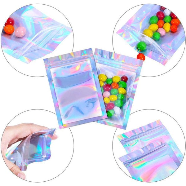 100-Pack: Resealable Holographic Foil Bags For Sale Finishline