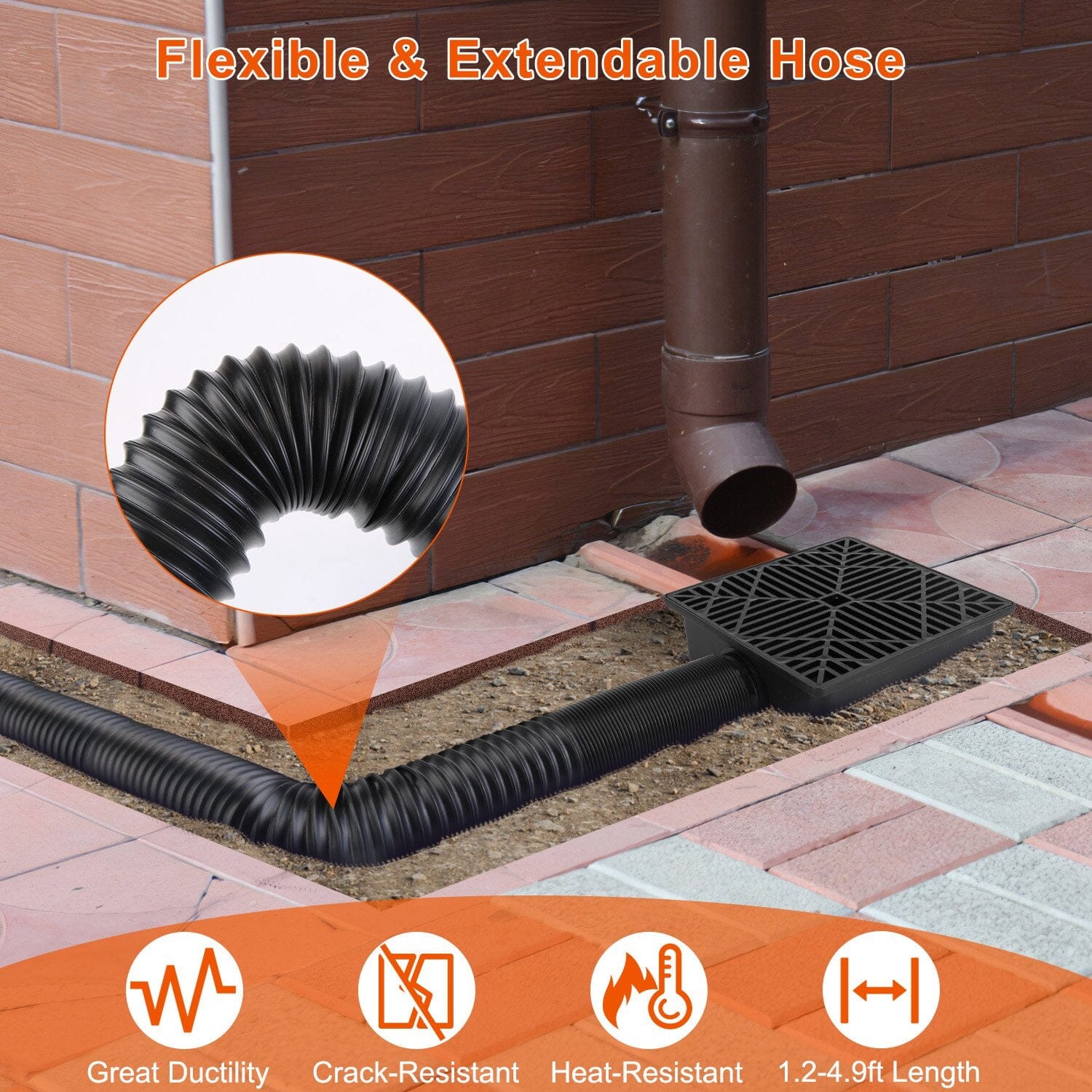 2-Pack: Gutter Downspout Extension Low Profile No Deep Digging Catch Cheap Footlocker Finishline