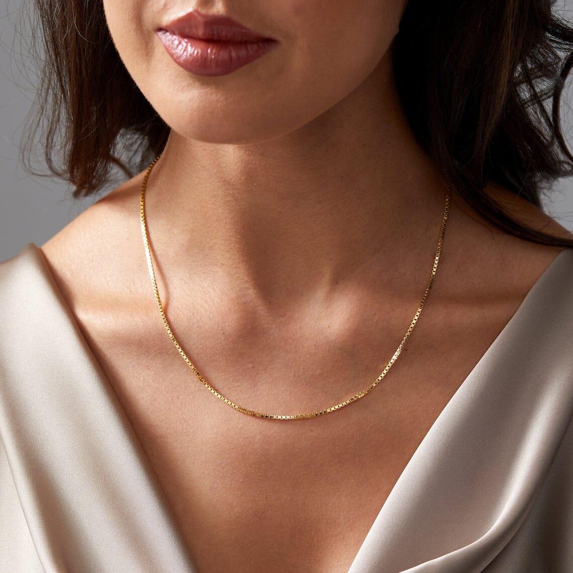 14K Gold Plated 925 Sterling Silver Box 1.8mm Chain Necklace Online Online High Quality
