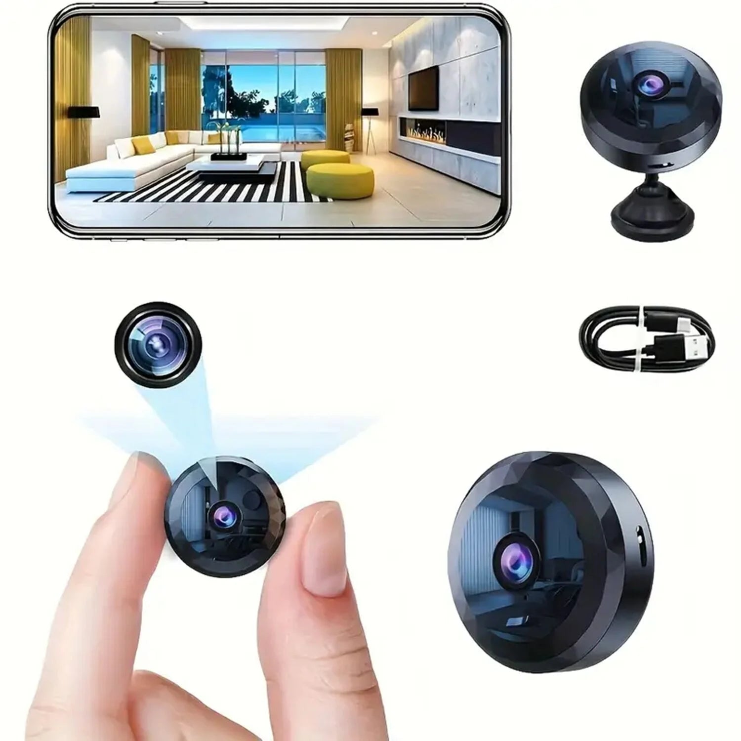 Portable Mini Wireless WiFi Camera, Indoor/Outdoor Surveillance Security Hidden Nanny Cam with Night Vision Sale Cheap Pice