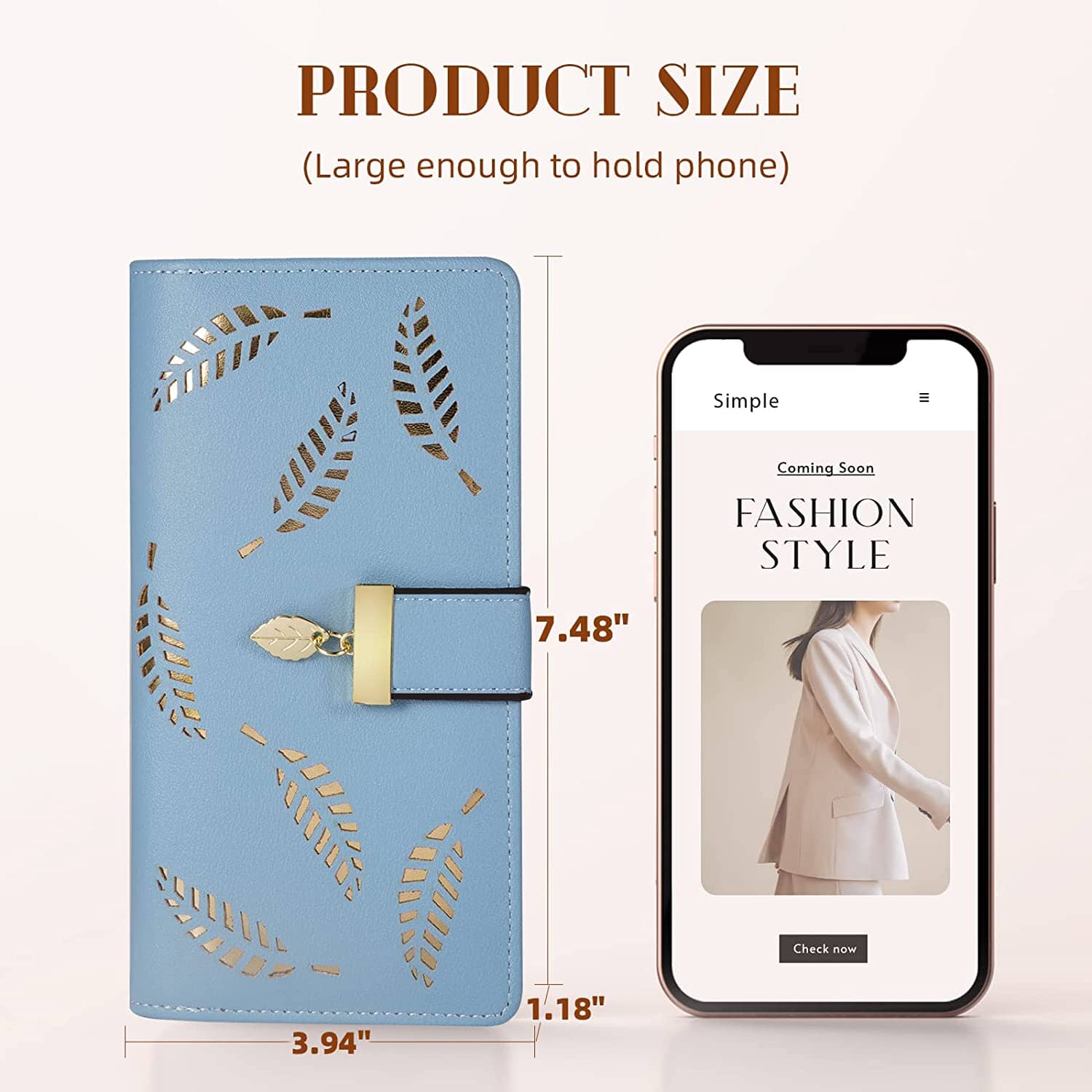 Sweet Cute Women's Long Leaf Bifold Wallet Cheap Sale Collections