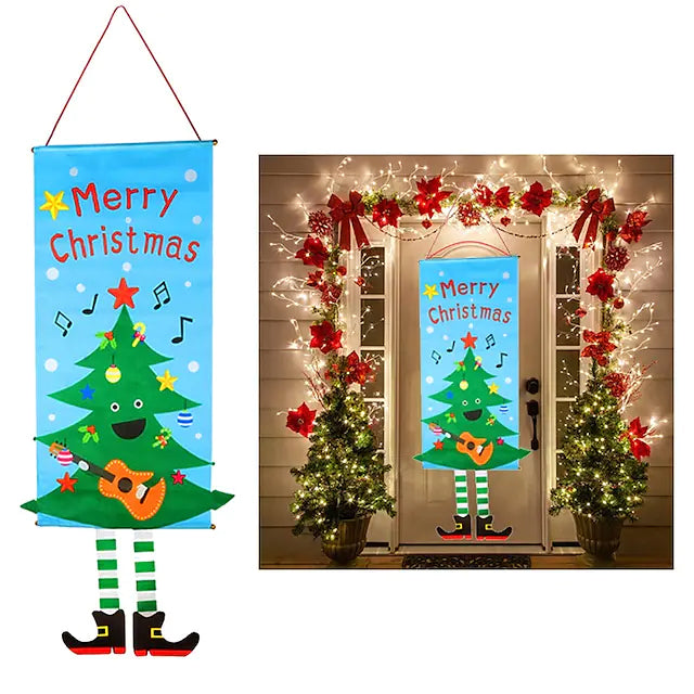 Christmas Door Hanging Flag Decor Discount For Nice