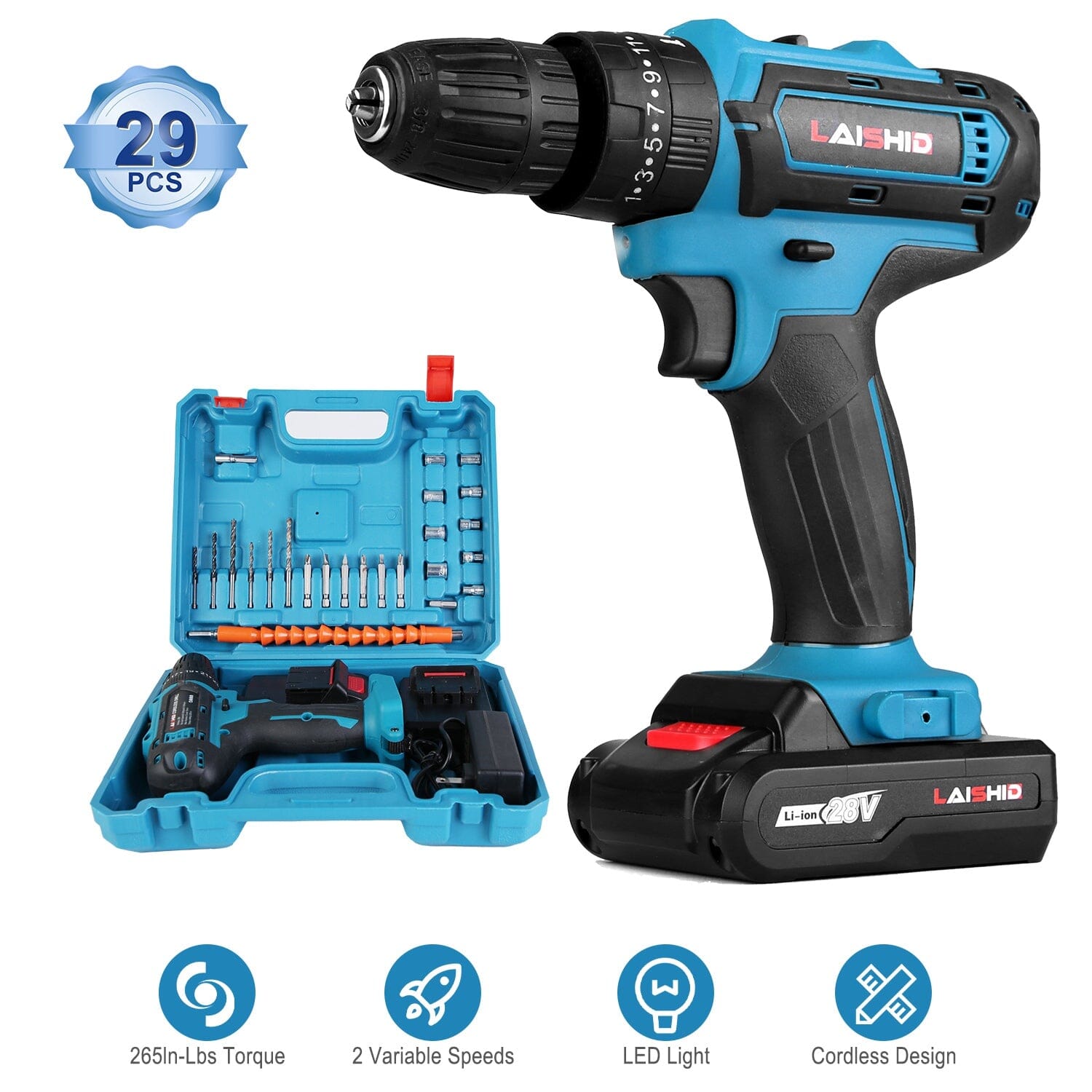 Cordless Drill Set with 2 Pieces 8V Batteries and Charger 2 Variable Speed 3/8In Keyless Chuck Quality From China Wholesale