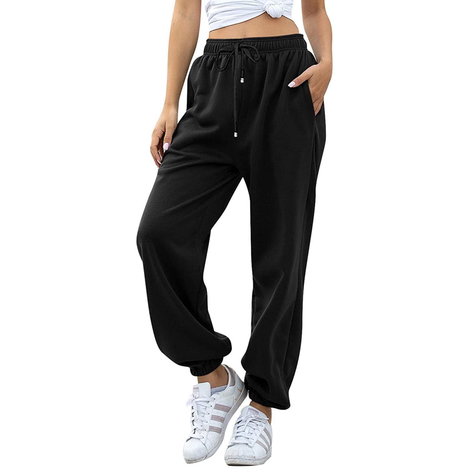 Womens Belted Sweatpants with Pockets Sale Fast Delivery