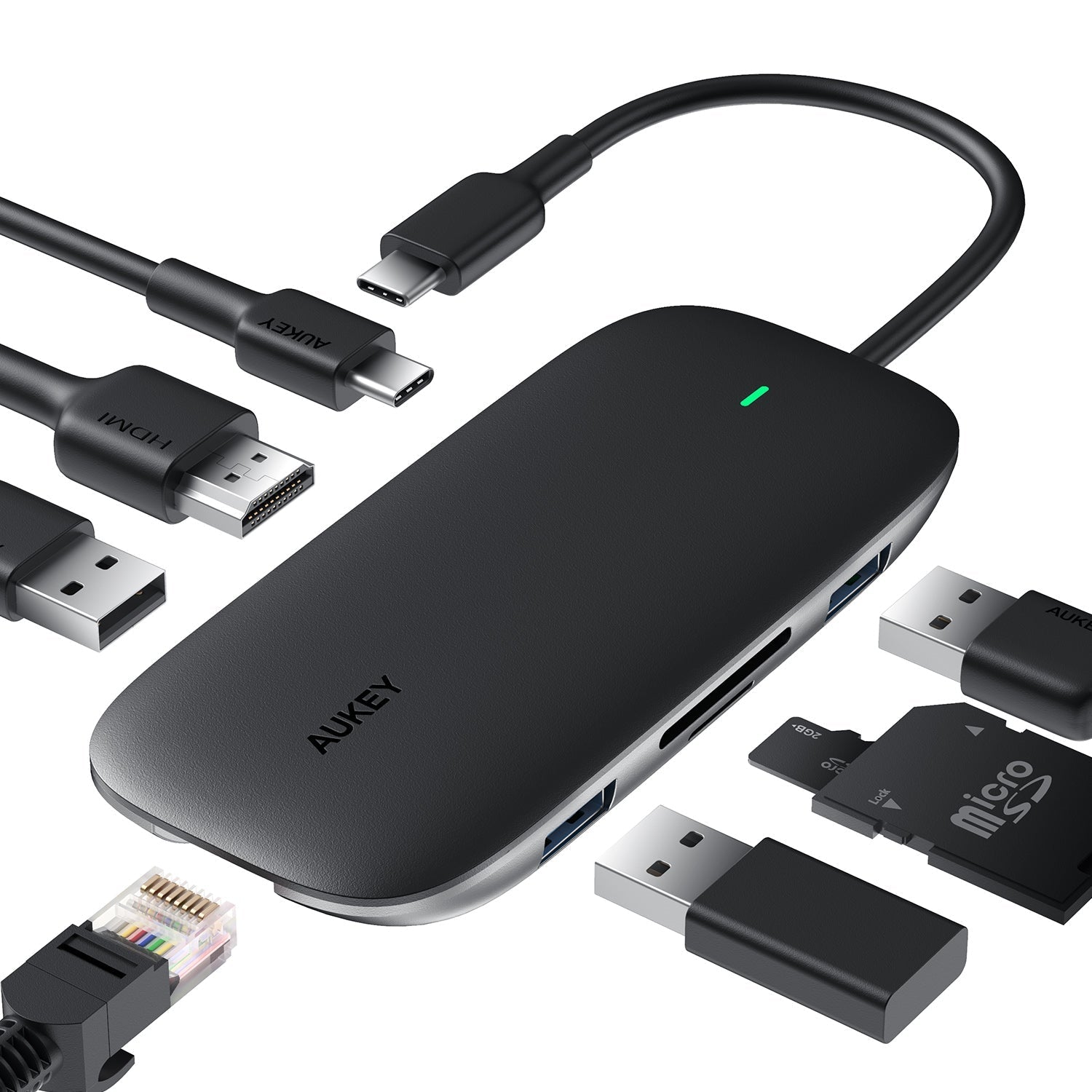 AUKEY CBC71 8 in 1 USB C Hub with Ethernet Port Buy Cheap 100% Original