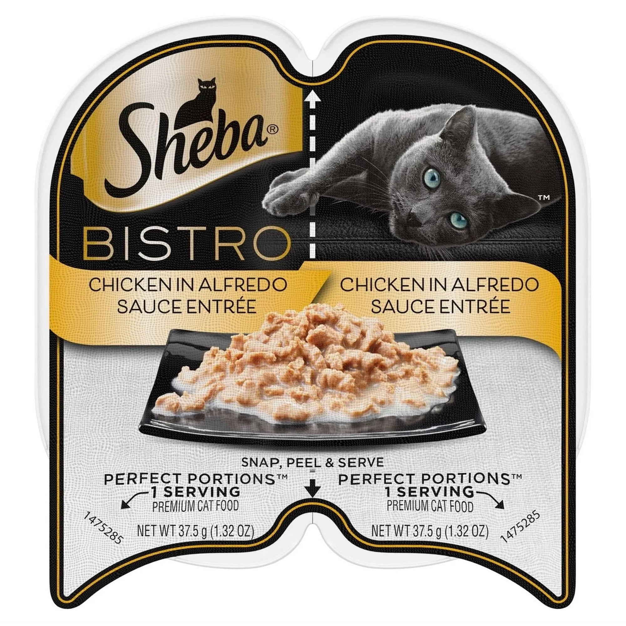 Sheba Perfect PORTIONS Bistro Wet Cat Food Trays (24 Count, 48 Servings), Chicken in Alfredo Sauce Entrée, Easy Peel Twin-Pack Trays Cheap High Quality