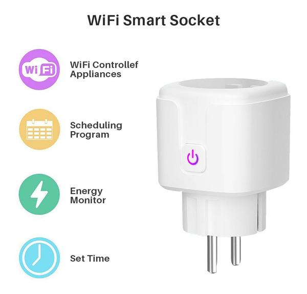 Smart Plug WiFi Socket Power Monitor Timing Function Tuya SmartLife APP Control Works With Alexa Google Assistant Cheap Footlocker Finishline