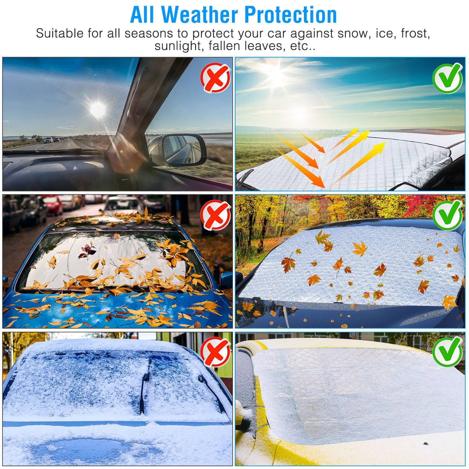 Car Windshield Snow Cover Wind-Proof Magnetic With Credit Card Cheap Pice