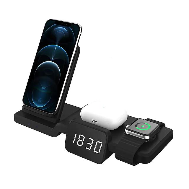4-in-1 Wireless Charger with LED Digital Clock Cheap Sale Amazon