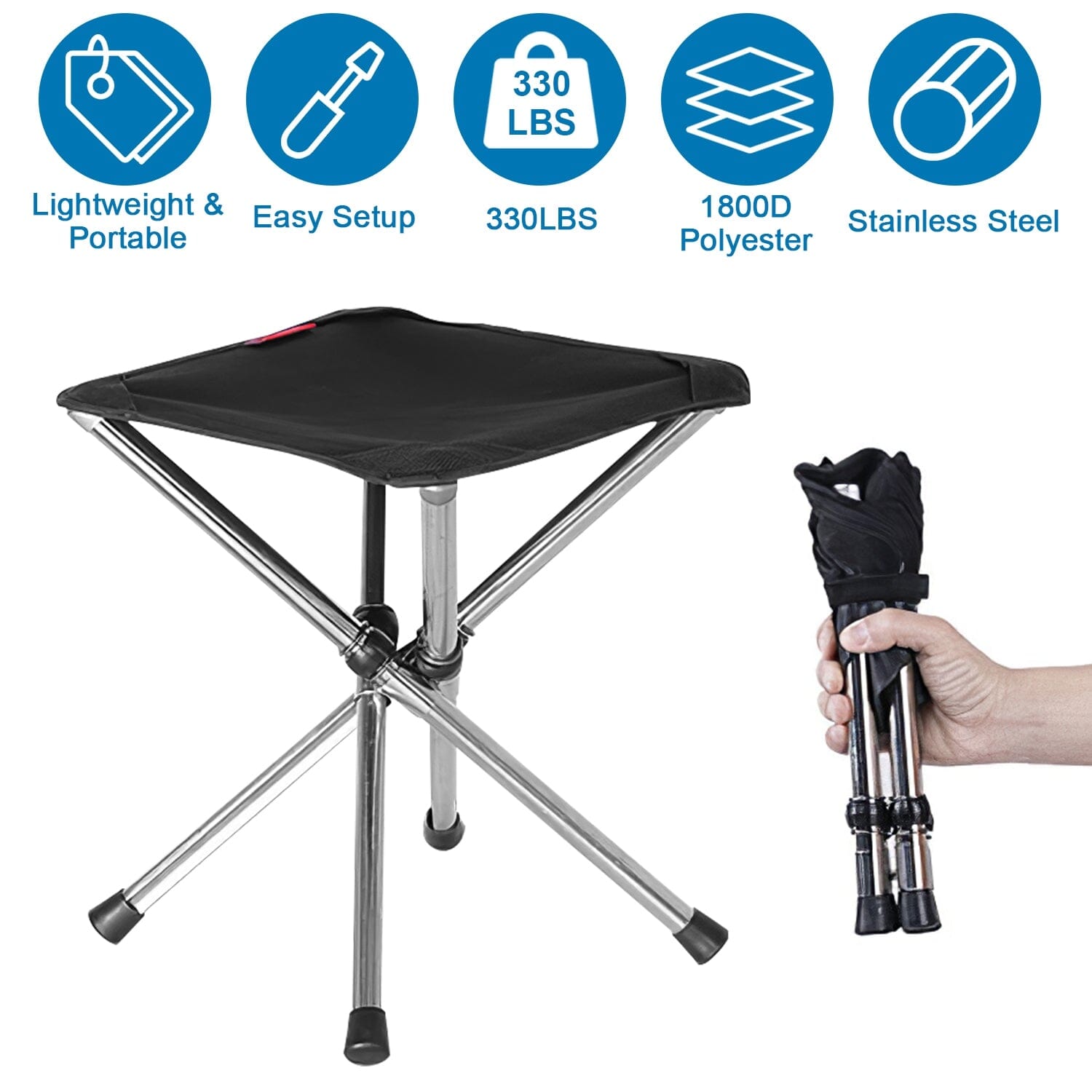 Retractable Portable Folding Chair Easy Set Up Backpacking Stool Sale Original