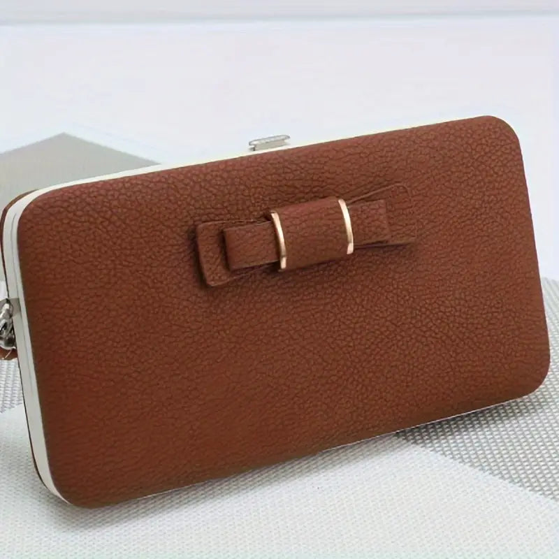 Elegant Bow Decor Phone Wallet Outlet Fashionable