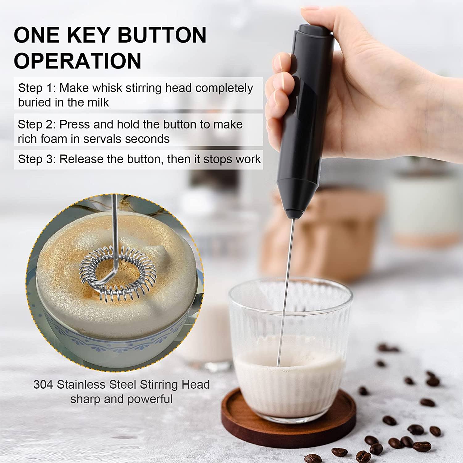 Electric Milk Frother Handheld with Stainless Steel Stand Brand New Unisex Cheap Online