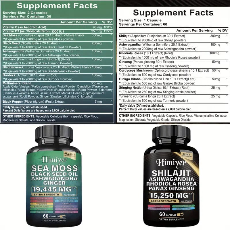 2-Pack: Shilajit + Sea Moss High Potency Vitality Combo Cheap Pice Store