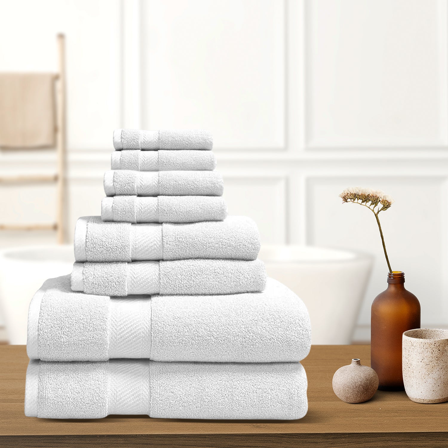 8-Piece: 100% Organic Cotton Bath Towel Set Buy Cheap 2025 Unisex