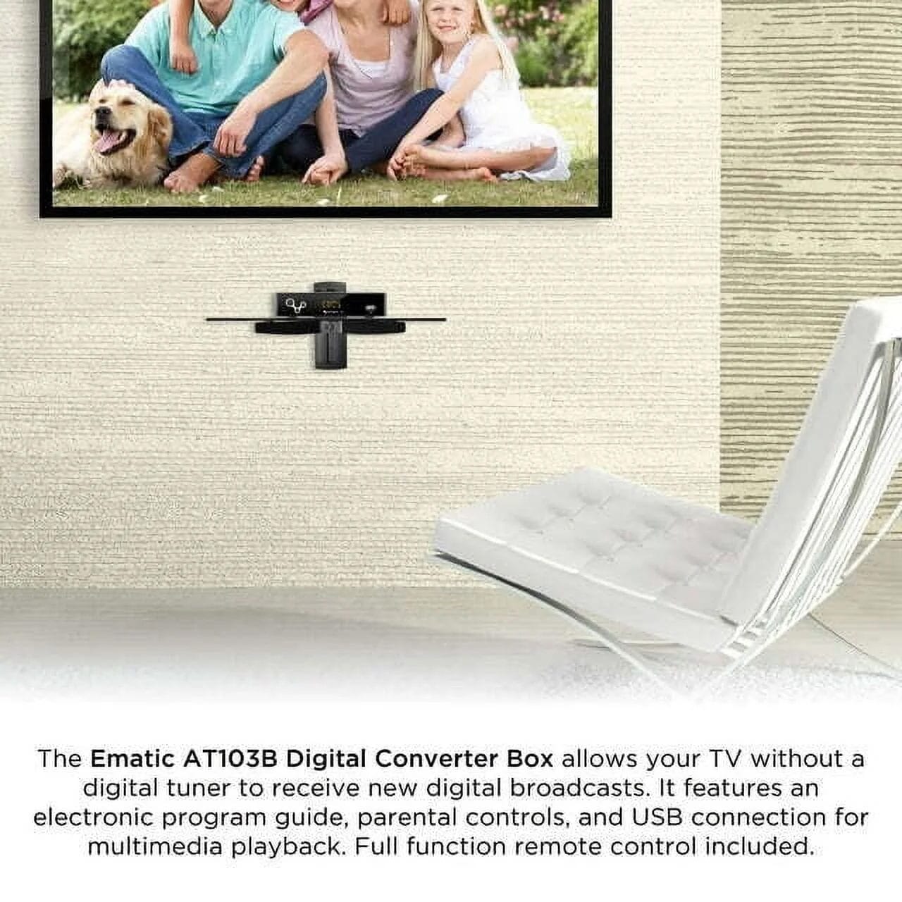 Ematic AT103B Digital Converter Box with LED Display and Recording Capabilities (Refurbished) High Quality Buy Online