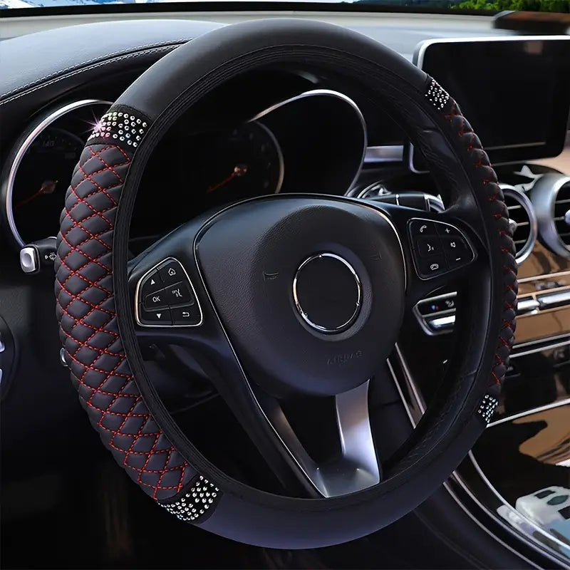 Bling Soft Leather Car Steering Wheel Cover Non-Slip Heat And Cold Protector Cheap Sale 100% Original