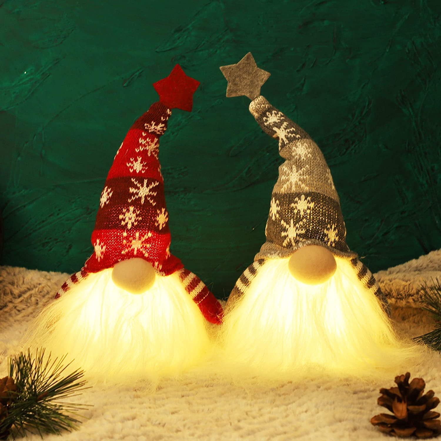 2-Pieces: 11 Lighted Christmas Gnome Santa Quality Free Shipping Outlet