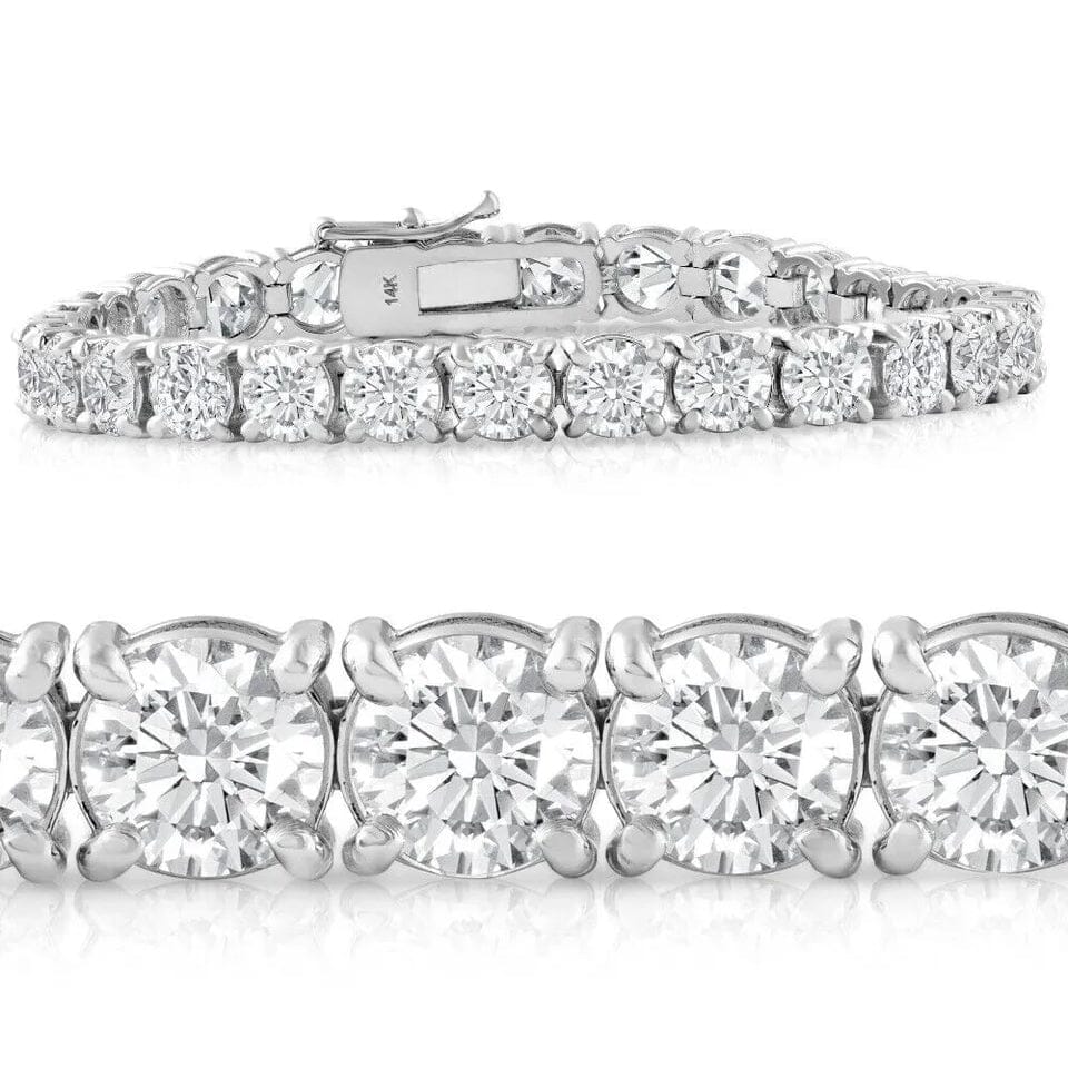 20 Ct Lab Grown Diamond Tennis Bracelet 14k White Gold 7 Countdown Package