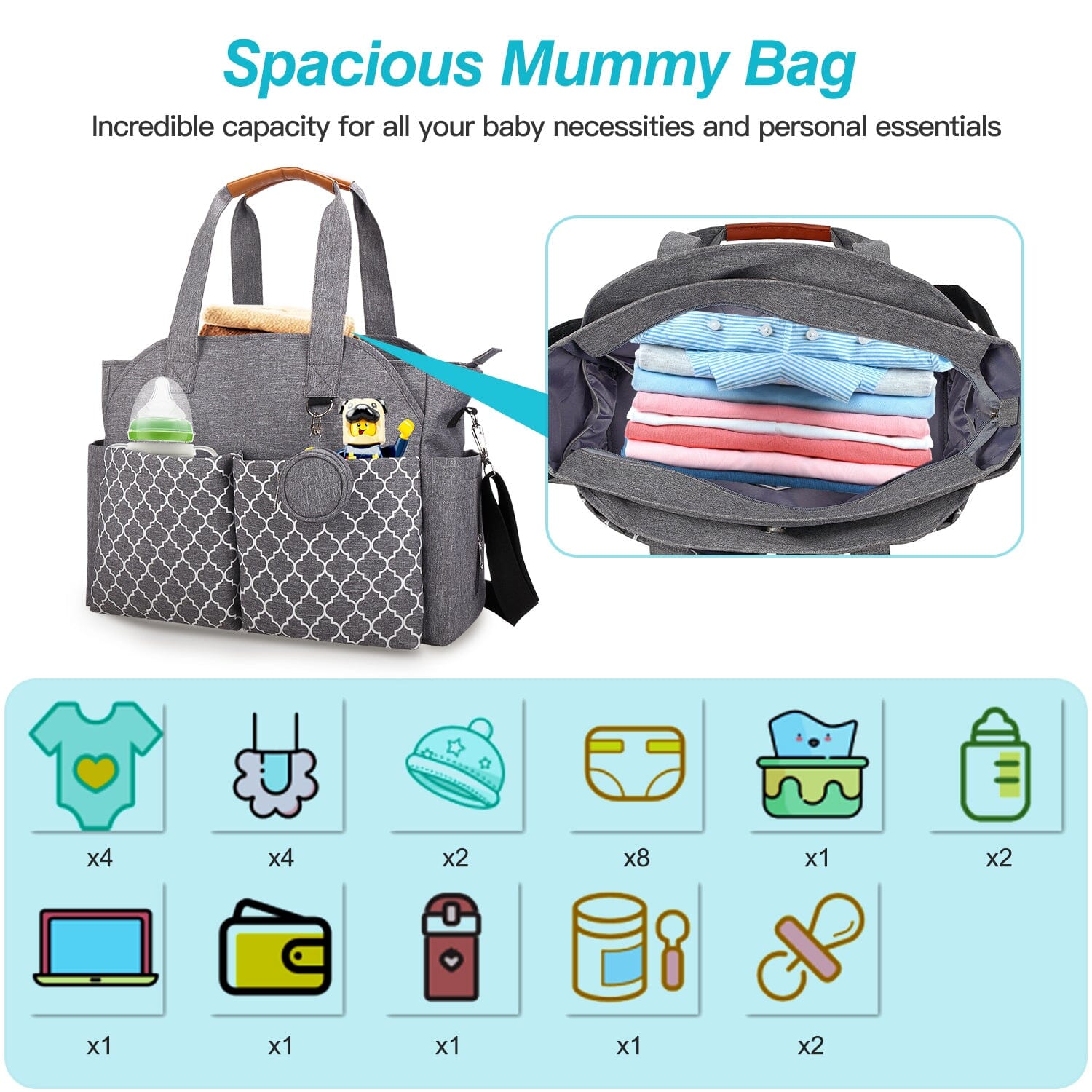 Multifunctional Diaper Changing Tote Bag with Adjustable Messenger Strap Outlet Locations Sale Online