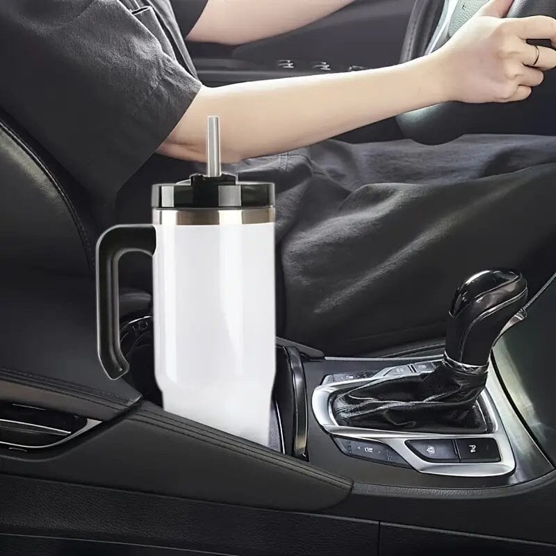 30.5 Oz 304 Stainless Steel Double Vacuum Portable Travel Cup with Handle and Straw Browse Cheap Online