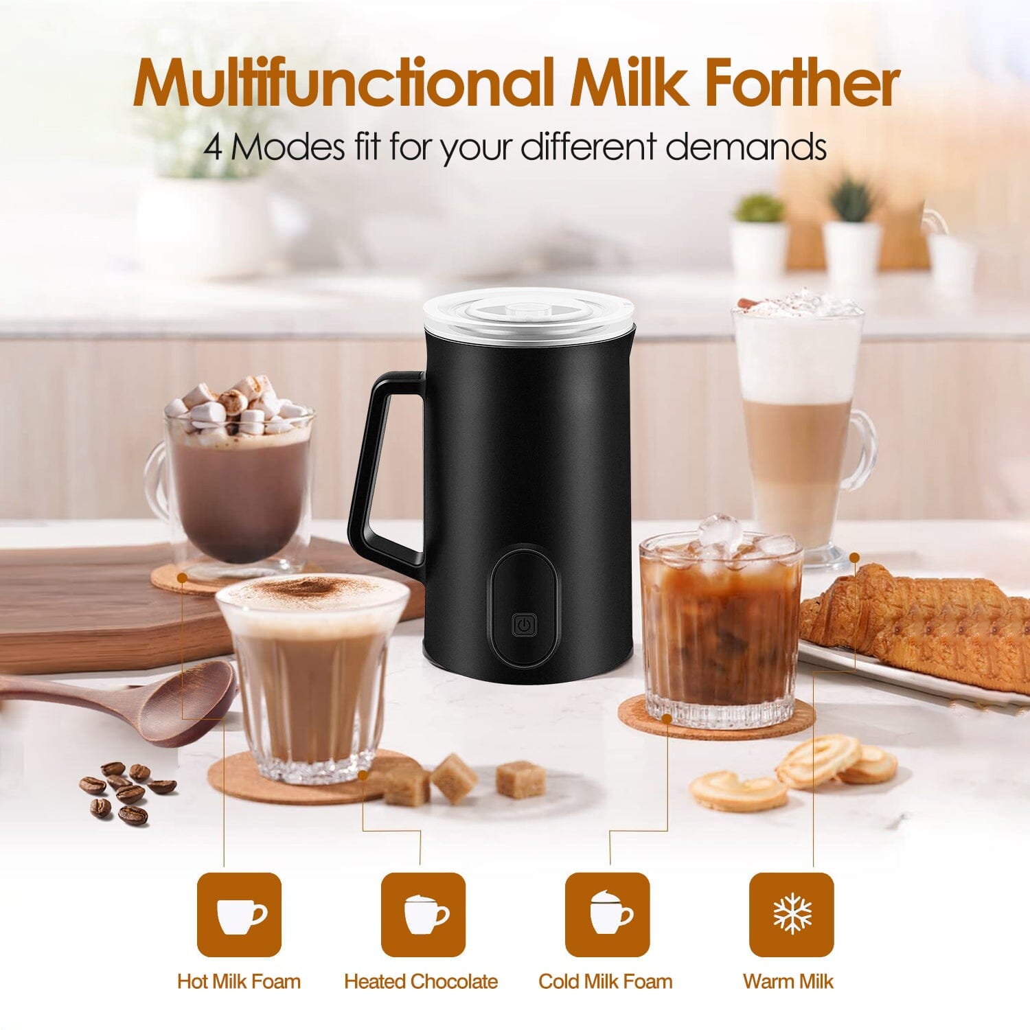 4-in-1 Multifunctional Milk Frother Steamer With Credit Card Free Shipping