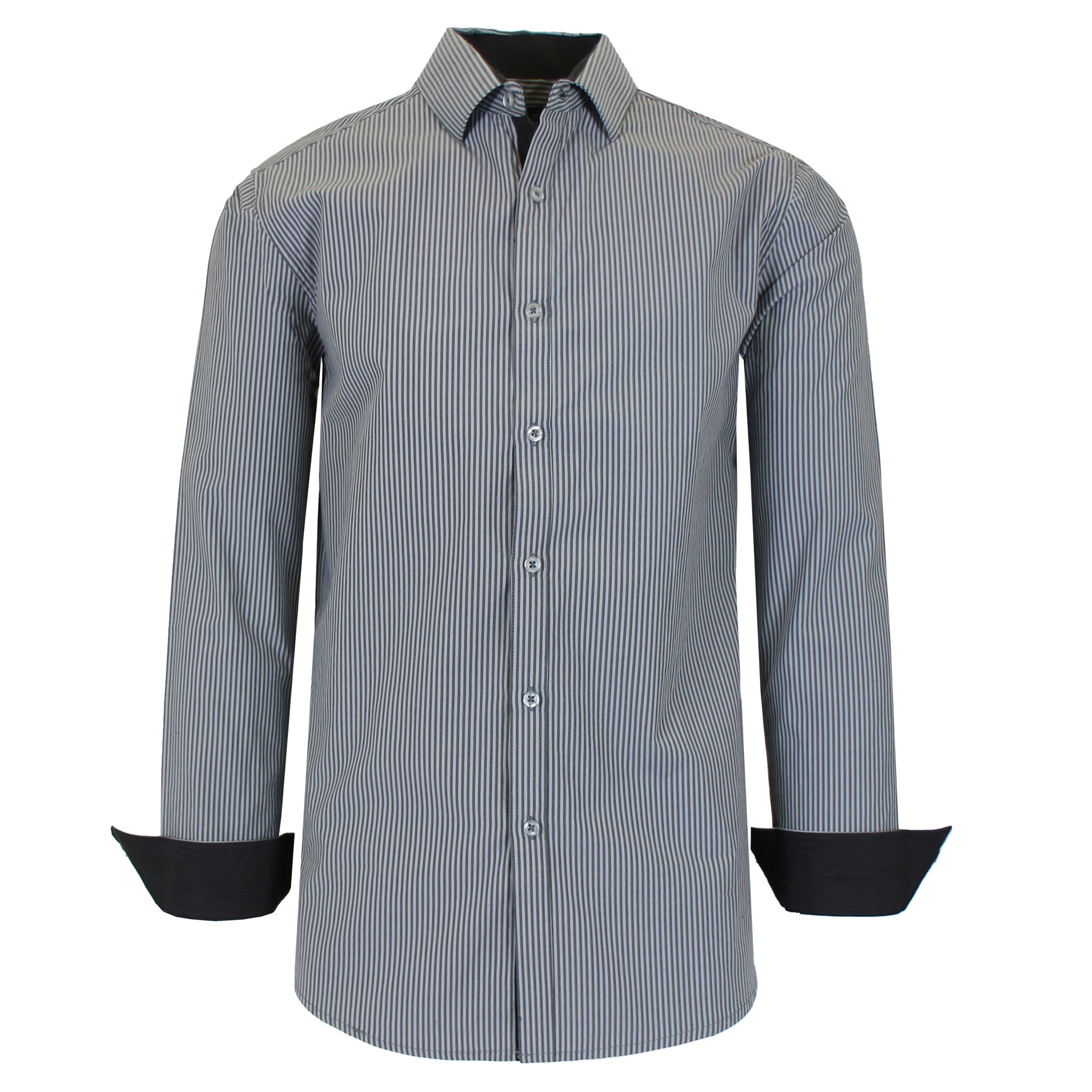 Men's Long Sleeve Slim Fitting Gingham Pattern Dress Shirts Discount Wholesale