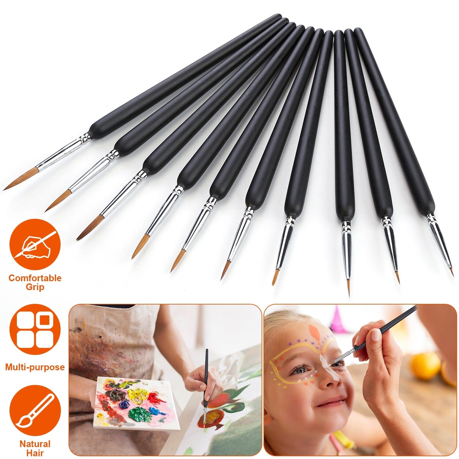 10-Piece: Miniature Detail Paint Brush Set Cheap Low Shipping