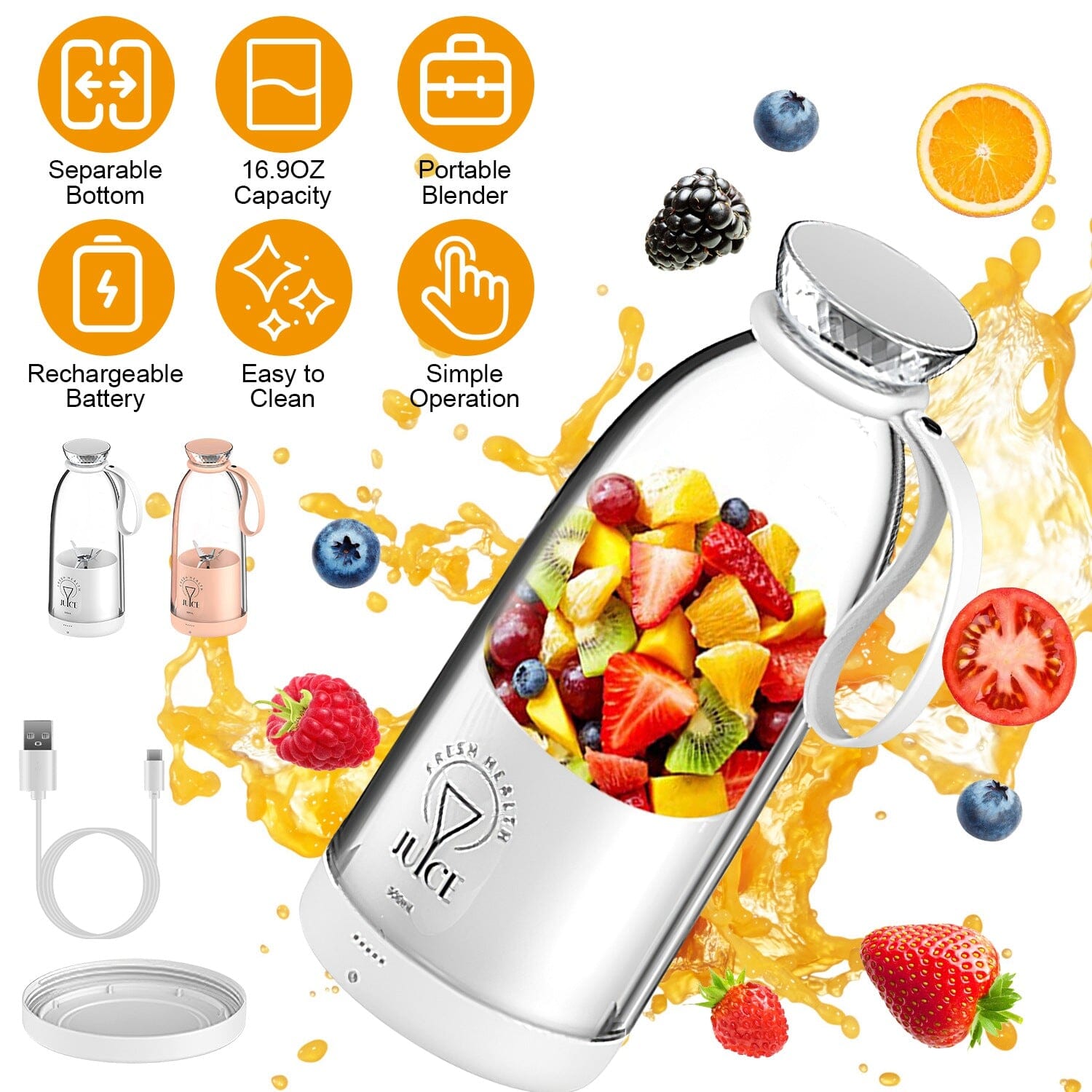 2-in-1 Portable Fruit Blender Rechargeable Cheap Lowest Pice