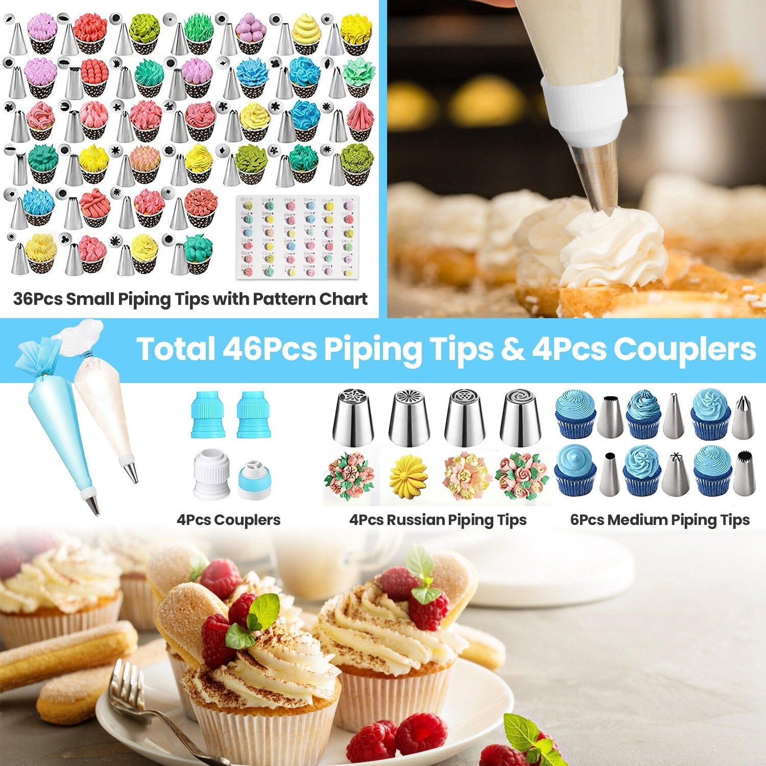 236-Pieces: Cake Decorating Kit Baking Tool with Piping Tips Couplers Cheap Sale Best Wholesale