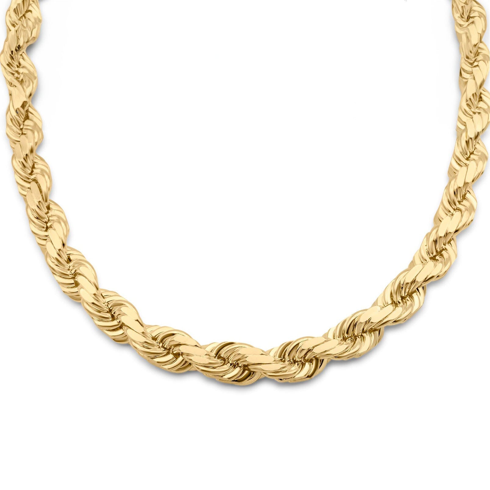 14k Yellow Gold Plated Over 925 Sterling Silver Rope Chain Mens Necklace 6.5mm Outlet Free Shipping Authentic