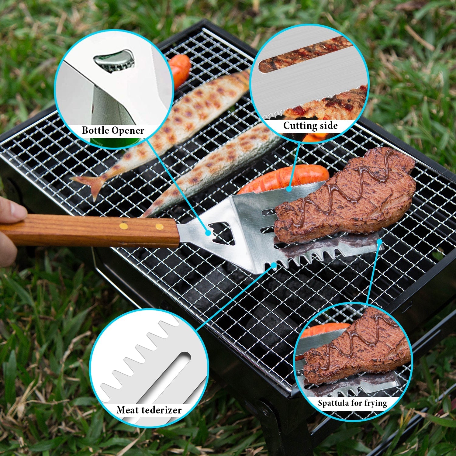 4-Pack: Stainless Steel BBQ Grill Tool Set Cheap Purchase