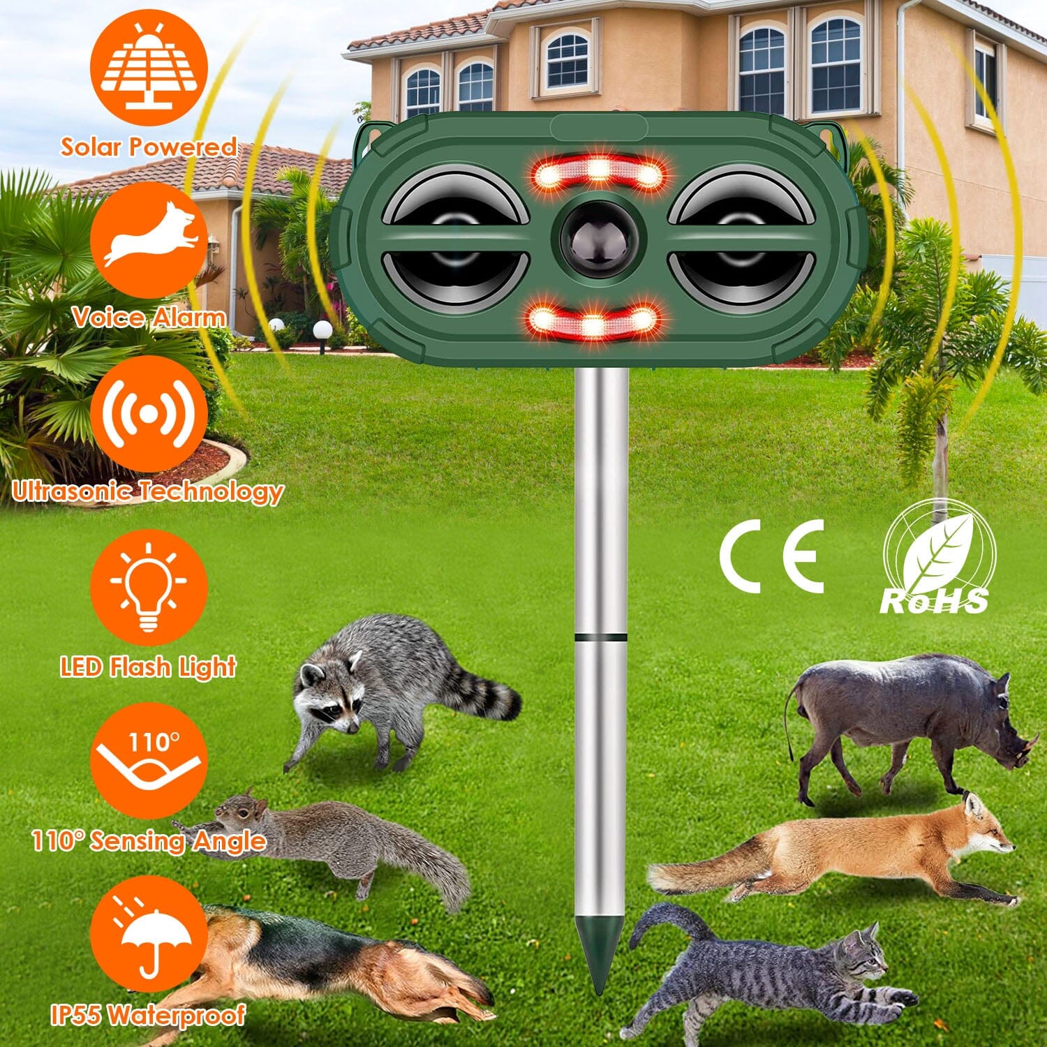 Solar Ultrasonic Animal Repeller Motion Sensor Best Place To Buy